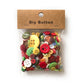 Round resin DIY buttons, colorful mix in sealed bag with craft card backing