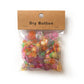 Round resin DIY buttons, translucent multicolor mix in sealed bag