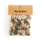 Pack of round resin buttons, beige and brown mixed sizes with 2-4 holes, in clear bag