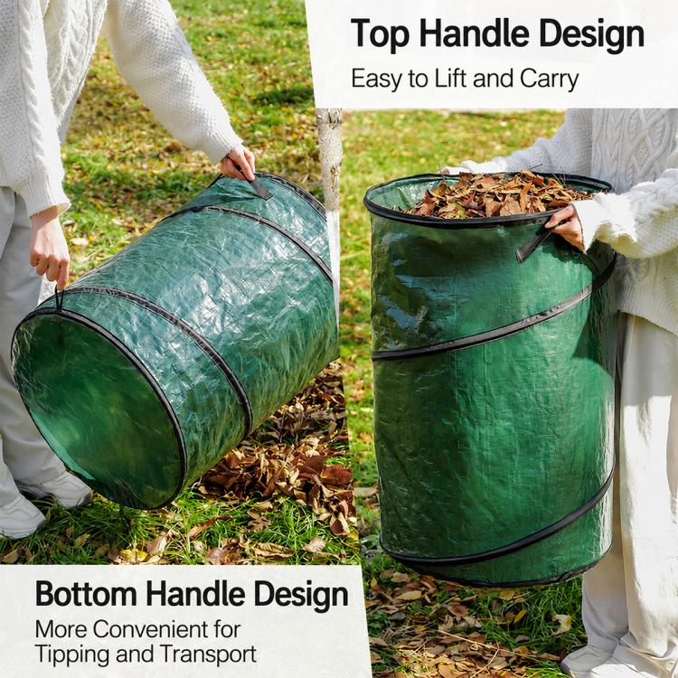 Environmentally Friendly Garden Portable Foldable PE Leaf Garbage Bin, Small 42x34cm, Large 60x46cm, Extra Large 72x48cm