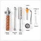 Camping flame gun parts set: wooden handle, extension rods, flame nozzle, lighter