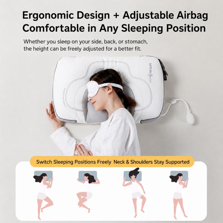 Adjustable Height Breathable Massage Neck Support Airbag Pillow