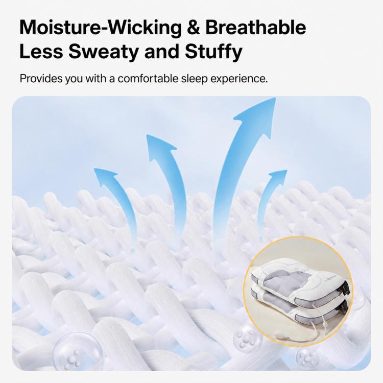 Adjustable Height Breathable Massage Neck Support Airbag Pillow
