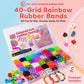 2500 PCS/Box 40-grid Rainbow Rubber Bands DIY Craft Bracelet Making Kit, 2500 PCS/Box 40-grid