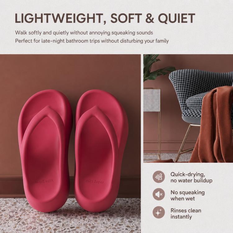 EVA Outer Wear Heightened Thick-Soled Flip Flops, 35-36, 37-38, 39-40