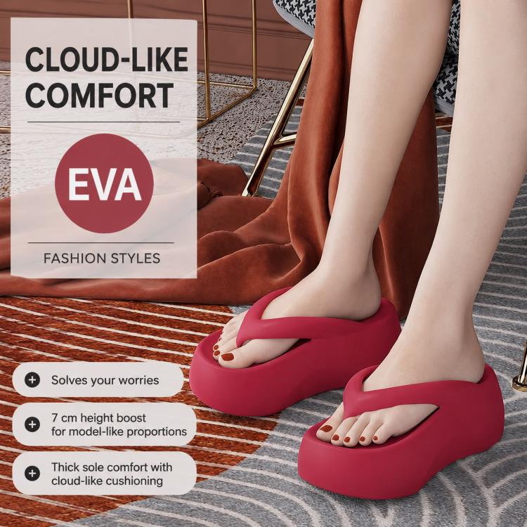EVA Outer Wear Heightened Thick-Soled Flip Flops, 35-36, 37-38, 39-40