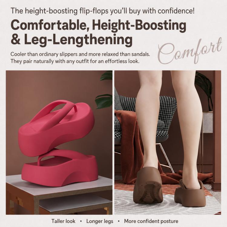 EVA Outer Wear Heightened Thick-Soled Flip Flops, 35-36, 37-38, 39-40