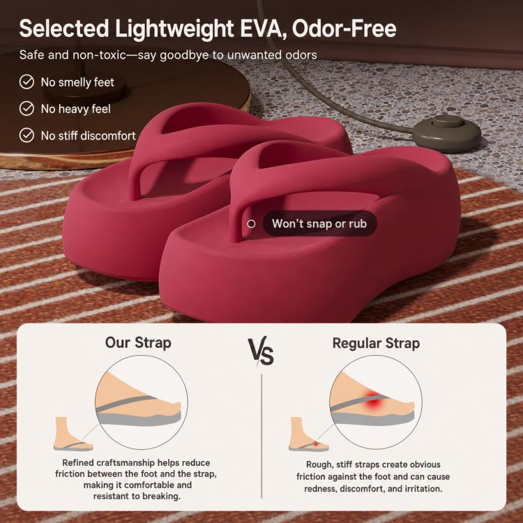 EVA Outer Wear Heightened Thick-Soled Flip Flops, 35-36, 37-38, 39-40