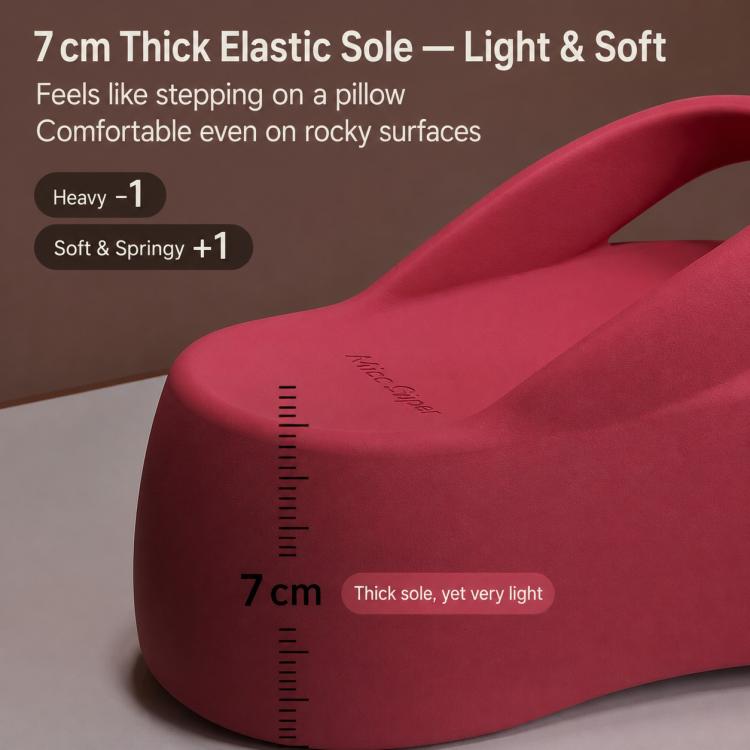 EVA Outer Wear Heightened Thick-Soled Flip Flops, 35-36, 37-38, 39-40