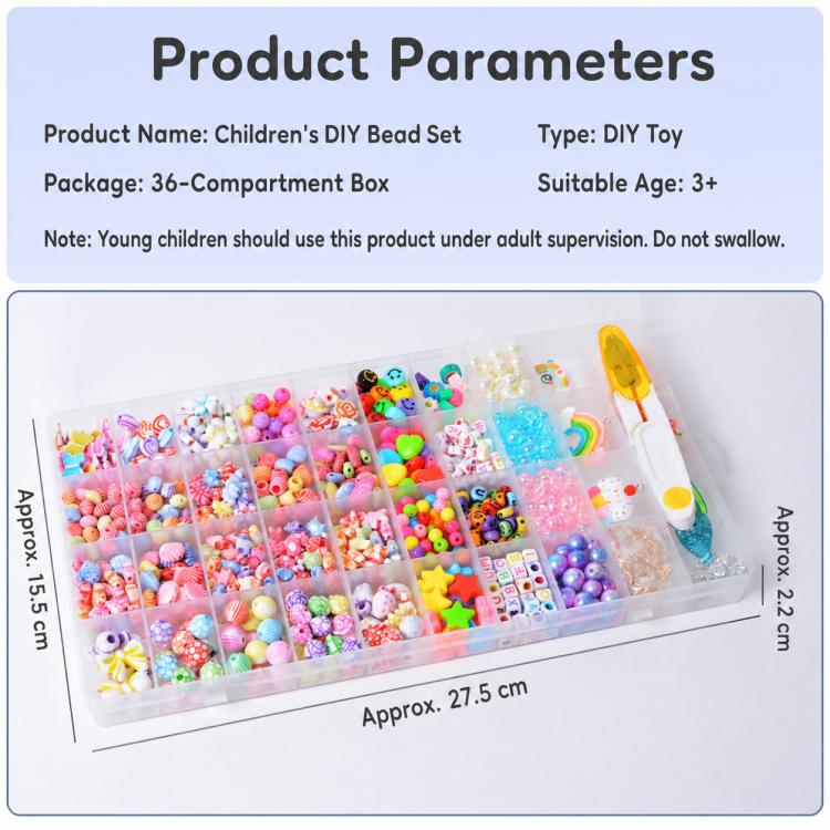 36-grid DIY Beaded Bracelet Kit, Minimalist Accessories, Multiple Accessories