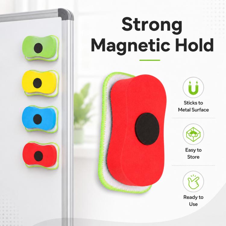 4 PCS/Pack Removable Water-Soluble Chalk Magnetic Eraser