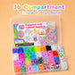 1600 PCS/Box 36-grid Rainbow Rubber Bands DIY Craft Bracelet Making Kit, 1600 PCS/Box 36-grid