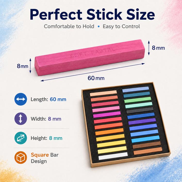 Single pink pastel chalk stick, rectangular bar shape for drawing and blending.