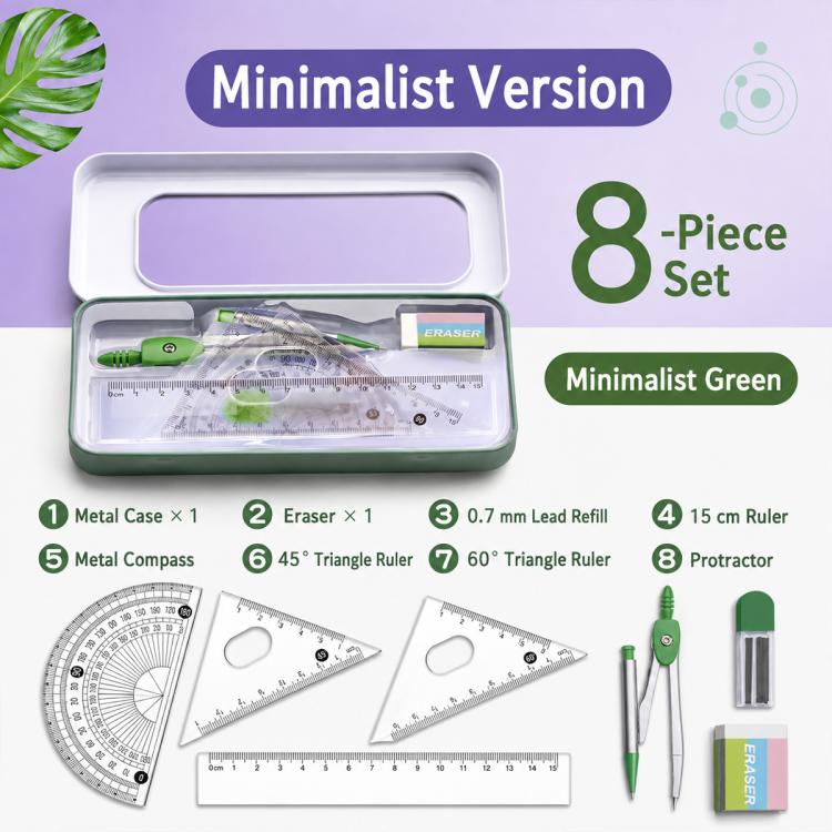 8PCS / Set Compass and Ruler Set For Students