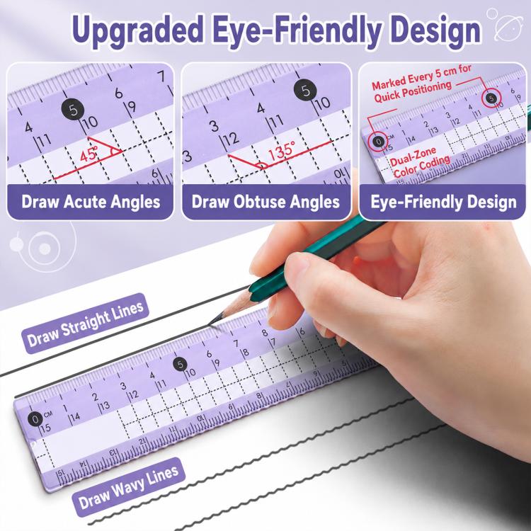 8PCS / Set Compass and Ruler Set For Students