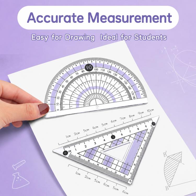 8PCS / Set Anti-myopia Compass and Ruler Set For Students