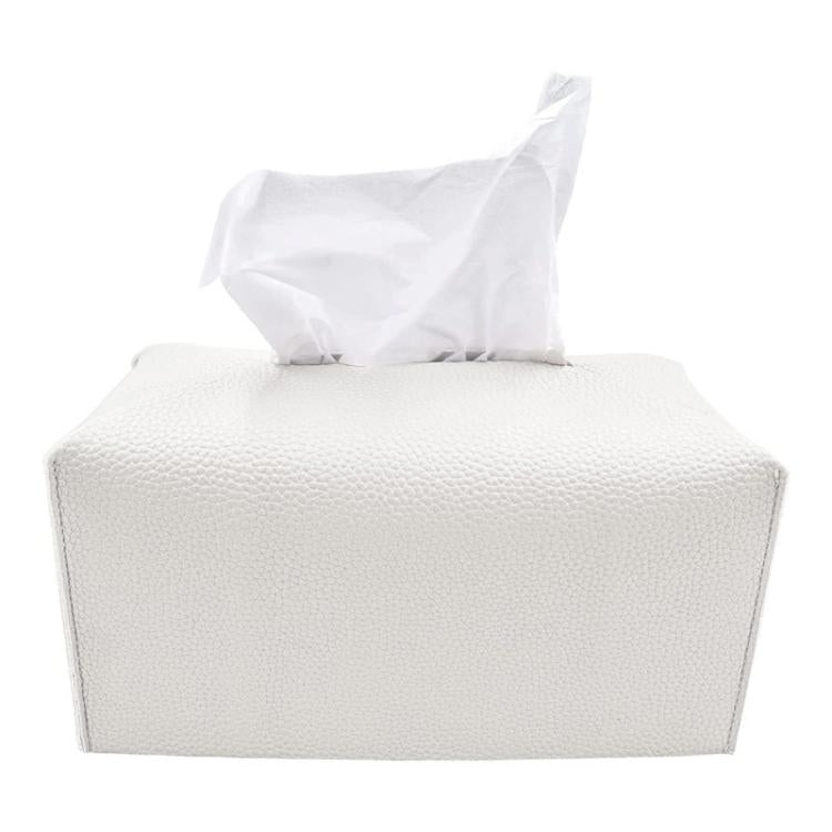 Dustproof PU Leather Tissue Storage Box, Square, Oblong