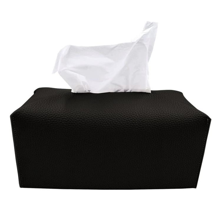 Dustproof PU Leather Tissue Storage Box, Square, Oblong
