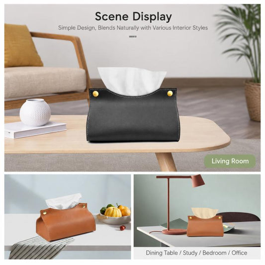Storage Bag Style Dustproof PU Leather Tissue Box