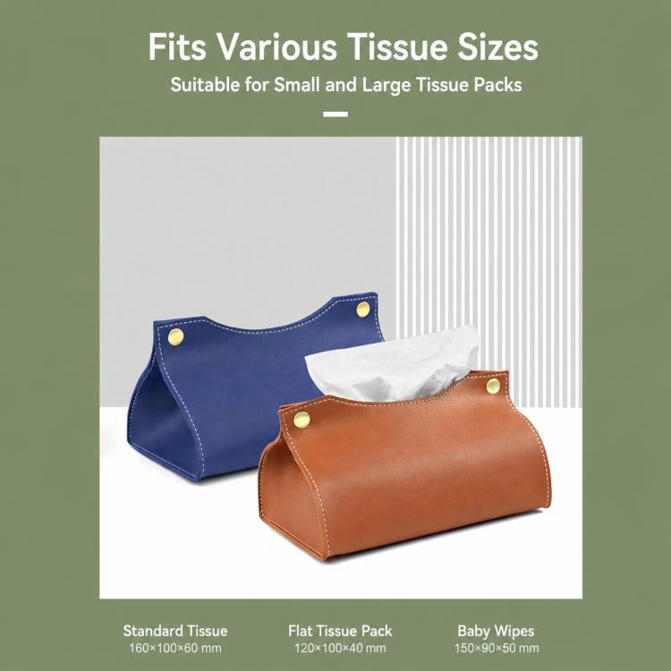 Storage Bag Style Dustproof PU Leather Tissue Box