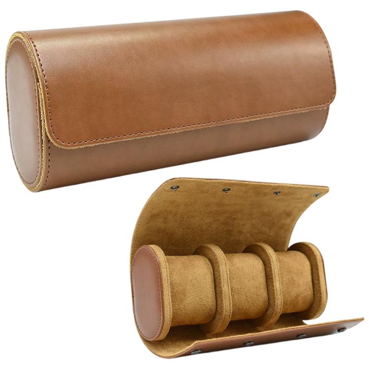 Portable Vintage Leather Watch Storage Case, Two Slots, Three Slots