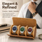 Portable Vintage Leather Watch Storage Case, Two Slots, Three Slots