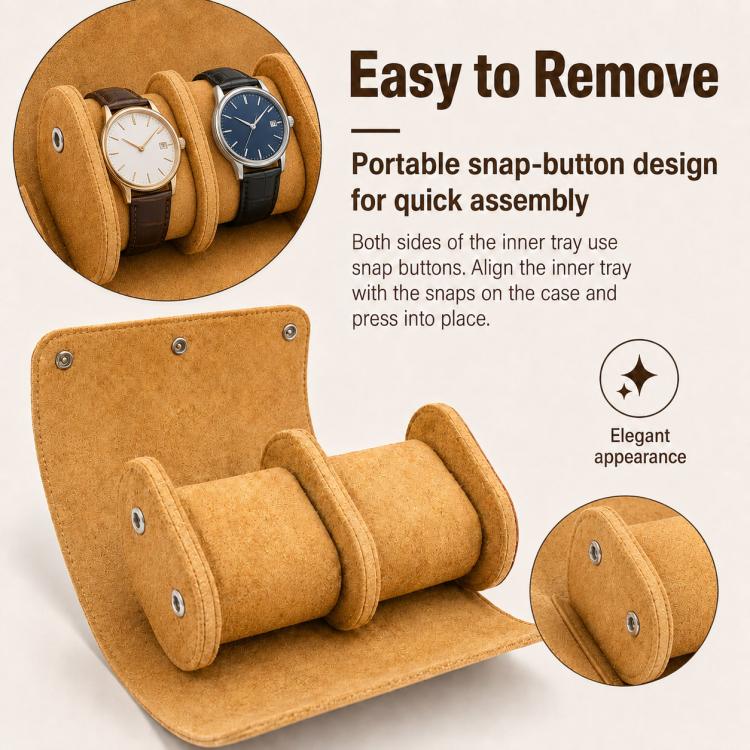 Portable Vintage Leather Watch Storage Case, Two Slots, Three Slots