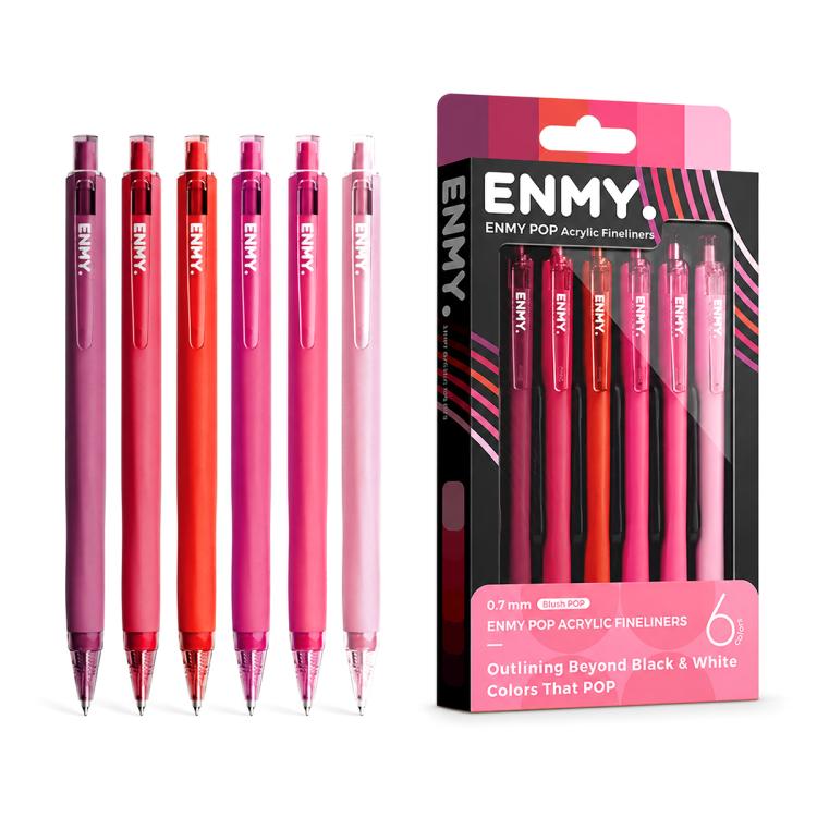 ENMY 6 PCS/Box POP Acrylic Fineliners Washable Colored Gel Pen