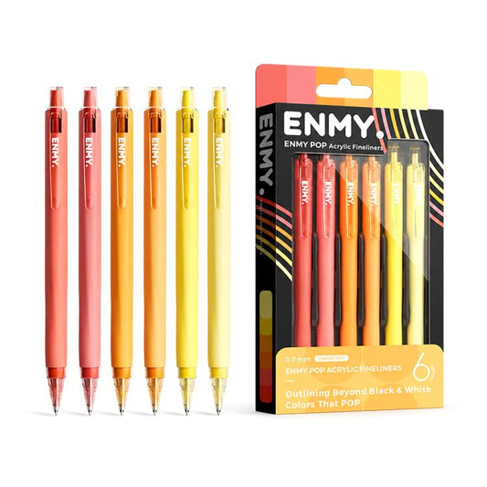 ENMY 6 PCS/Box POP Acrylic Fineliners Washable Colored Gel Pen