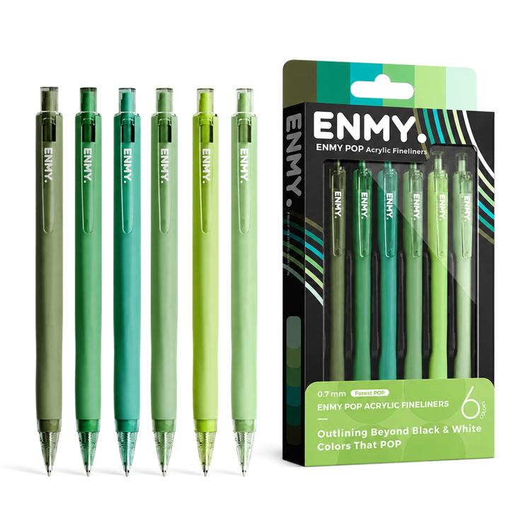 ENMY 6 PCS/Box POP Acrylic Fineliners Washable Colored Gel Pen