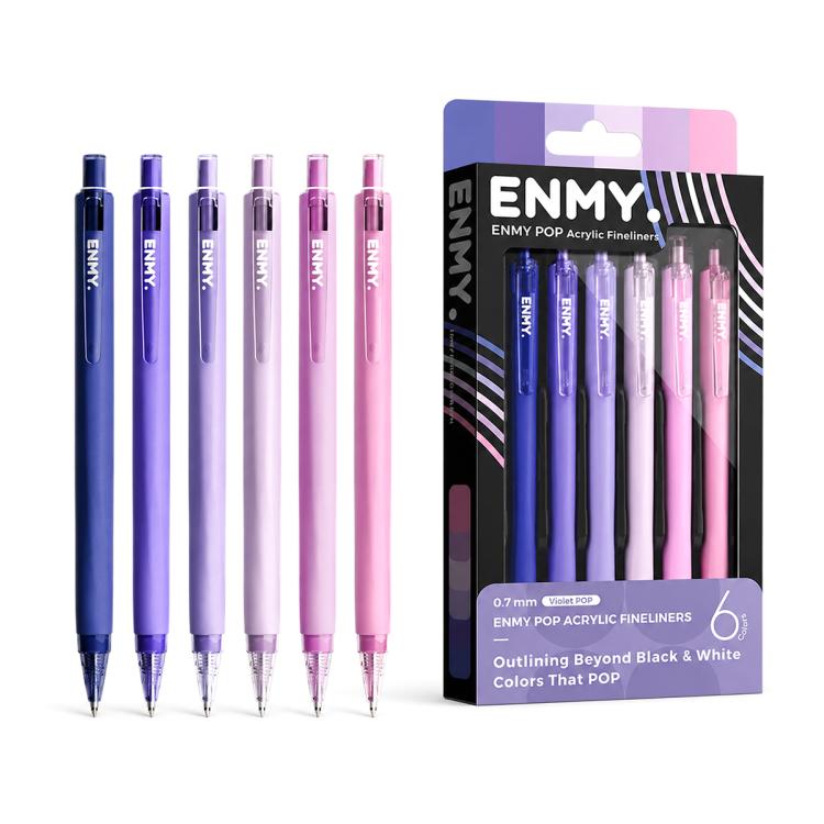 ENMY 6 PCS/Box POP Acrylic Fineliners Washable Colored Gel Pen