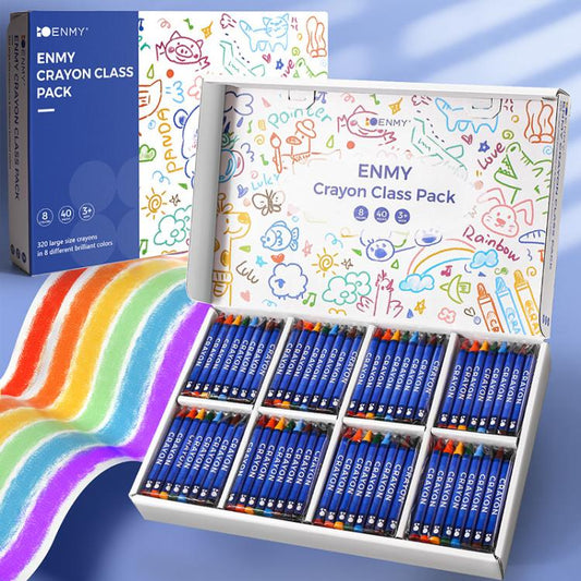 ENMY 320 PCS/Box Washable Color Crayons Oil Pastels