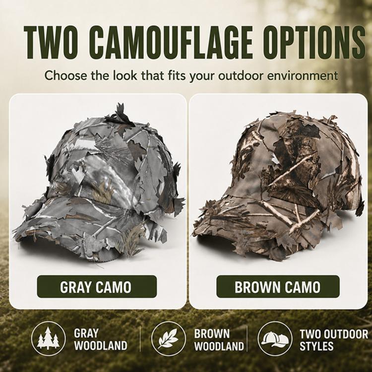 Outdoor Training Leaf Camouflage Baseball Sunshade Cap, Dome Cap