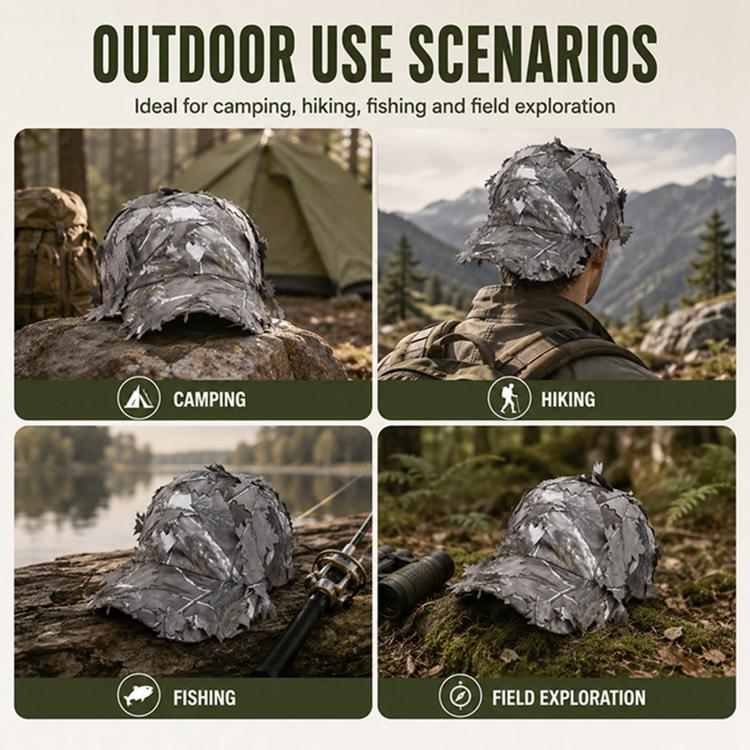 Outdoor Training Leaf Camouflage Baseball Sunshade Cap, Dome Cap