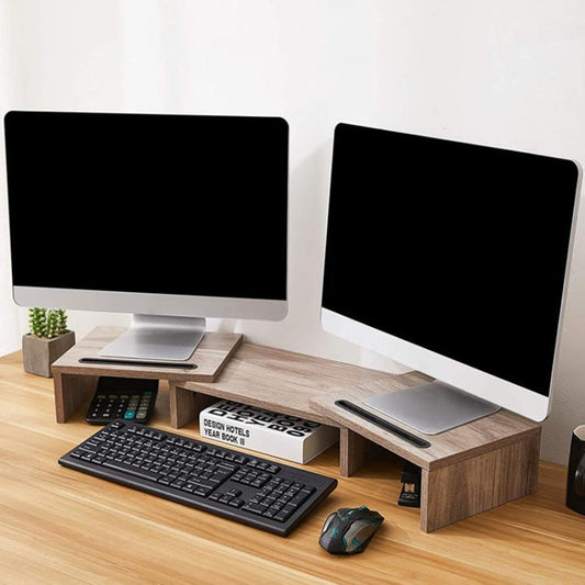 Adjustable Wooden Rotating Monitor Stand
