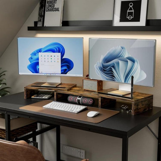 Adjustable Wooden Rotating Monitor Stand