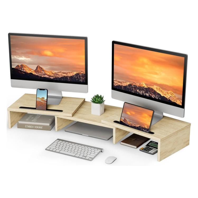Adjustable Wooden Rotating Monitor Stand