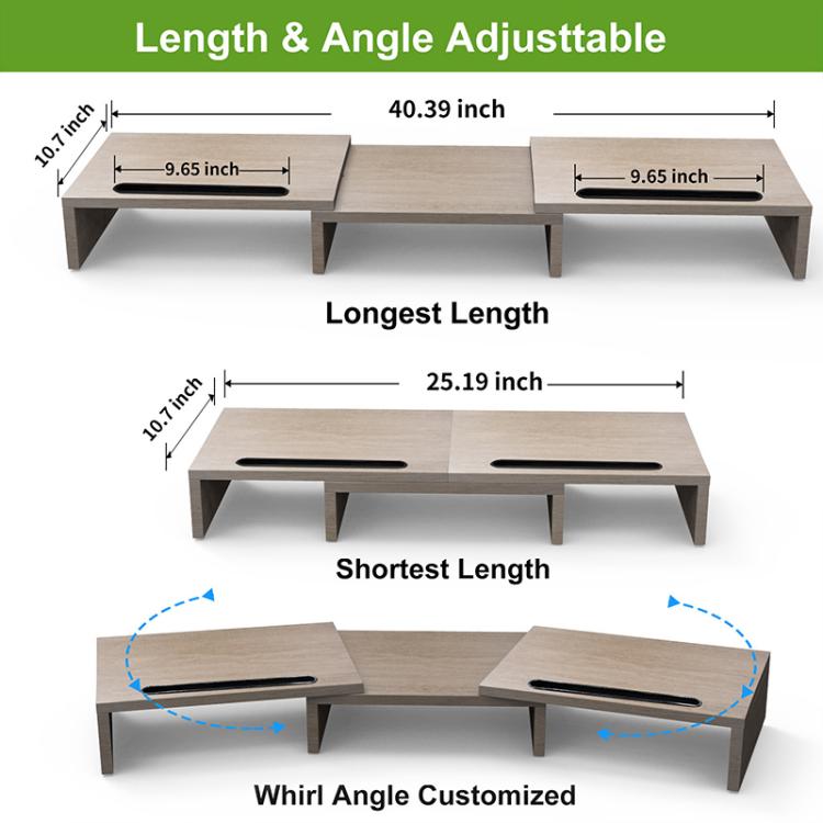 Adjustable Wooden Rotating Monitor Stand