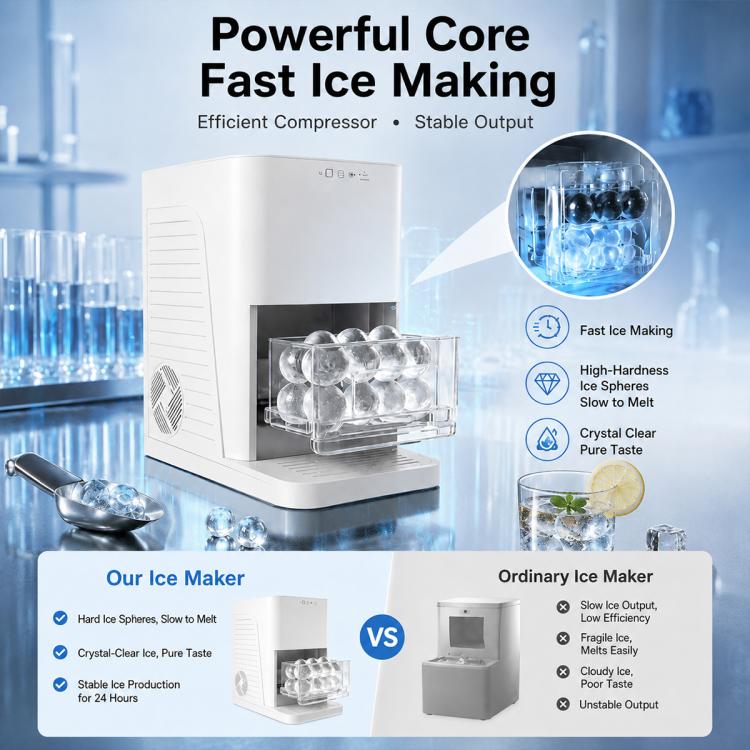 Medium-sized Household Fully Automatic Spherical Ice Maker, US Plug, UK Plug, EU Plug
