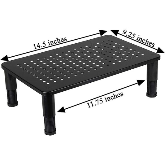 Adjustable Metal Monitor Stand with Ventilated Cooling Panel, No Drawers-Iron Feet, With Drawers-Iron Feet