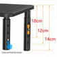 Black adjustable monitor stand with perforated top and height lock mechanism