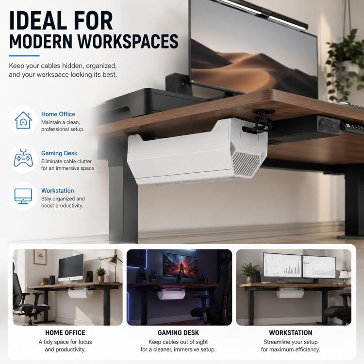 Under-Desk Metal Cable Management Box