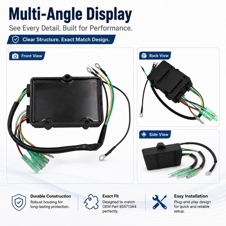 Ignition switch box with attached wiring harness and multiple connector ends