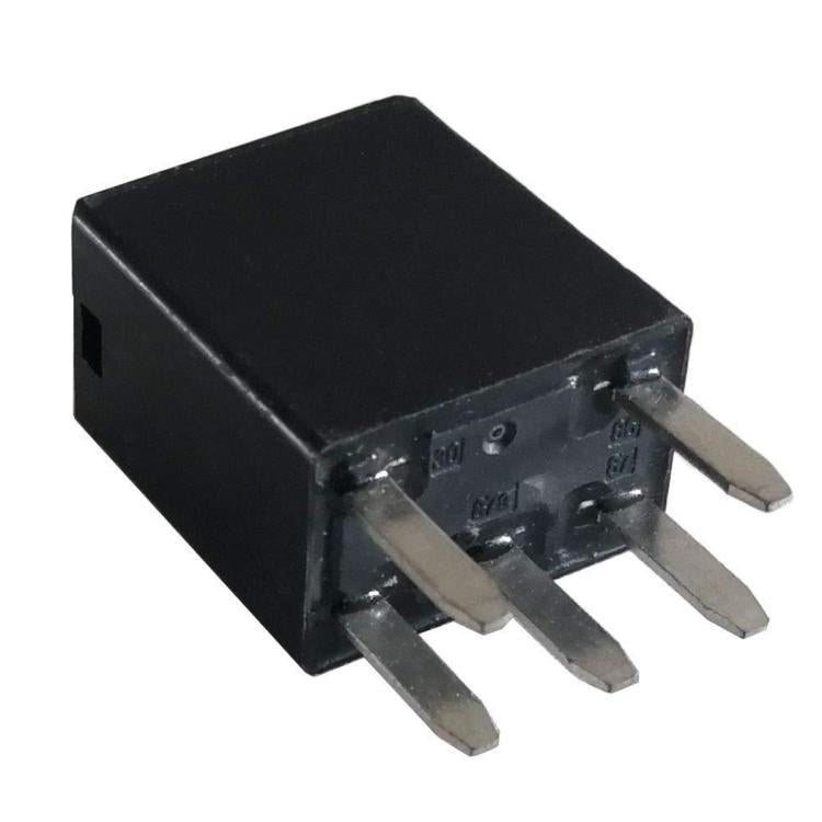 Black 5-pin relay with angled view showing five metal pins