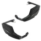 Black ATV handlebar hand guards with curved wind deflectors and mounting clamps