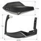 Black ATV handlebar hand guards with mounting brackets, side and end components shown