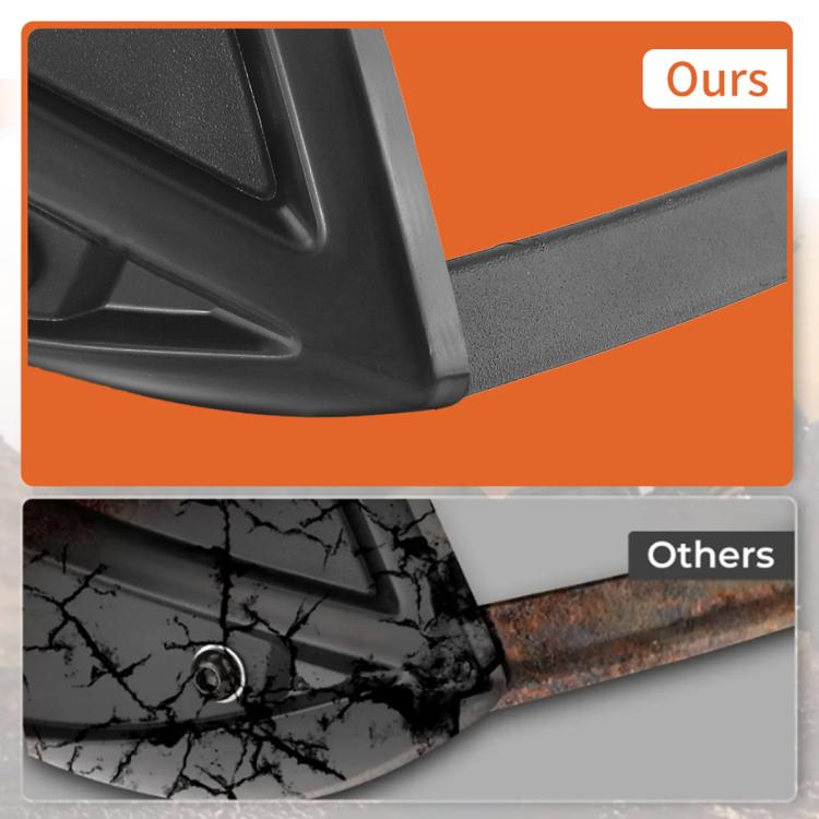 Black hand guard close-up with textured finish for impact protection