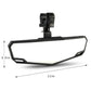 Black center rearview mirror with adjustable mount and wide protective shield