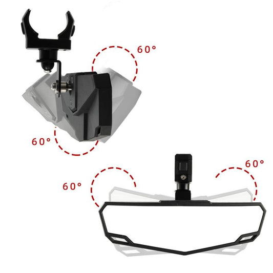 RM-002 Adjustable Center Rear View Mirror for ATV UTV, Fits 1.5-2 inch Roll Cage Clamp, RM-002
