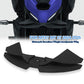 Motorcycle front spoiler downforce winglets, black kit installed on front fairing